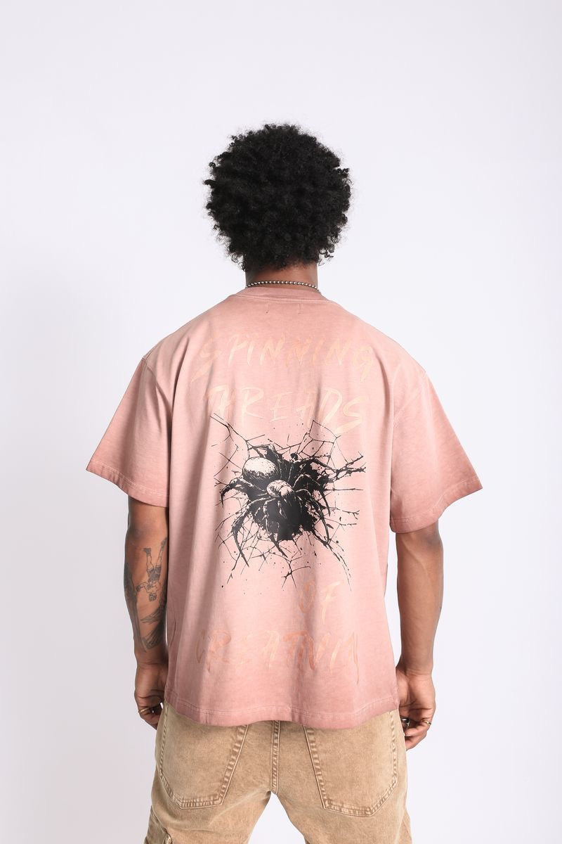 Elements of Art "Spinning Threads" Tee Pink Wash