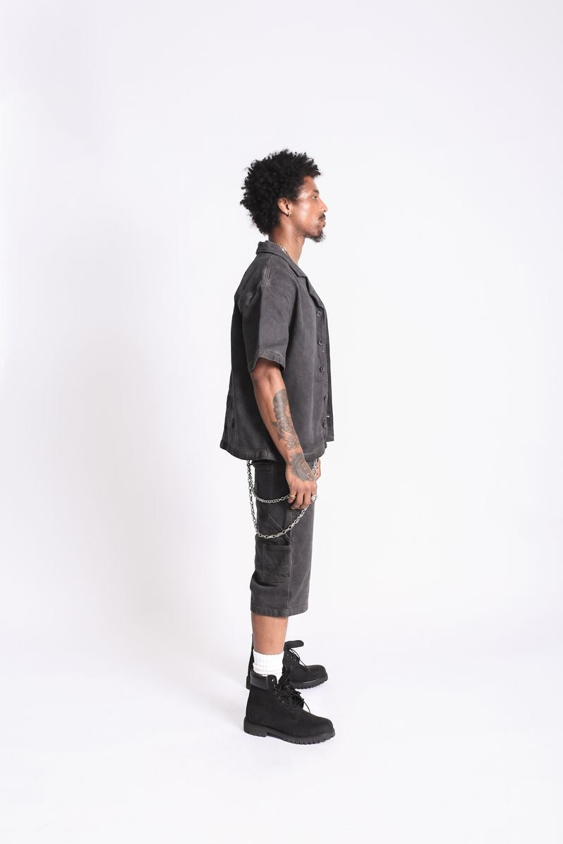 Elements of Art "Wondering" Button Up Grey