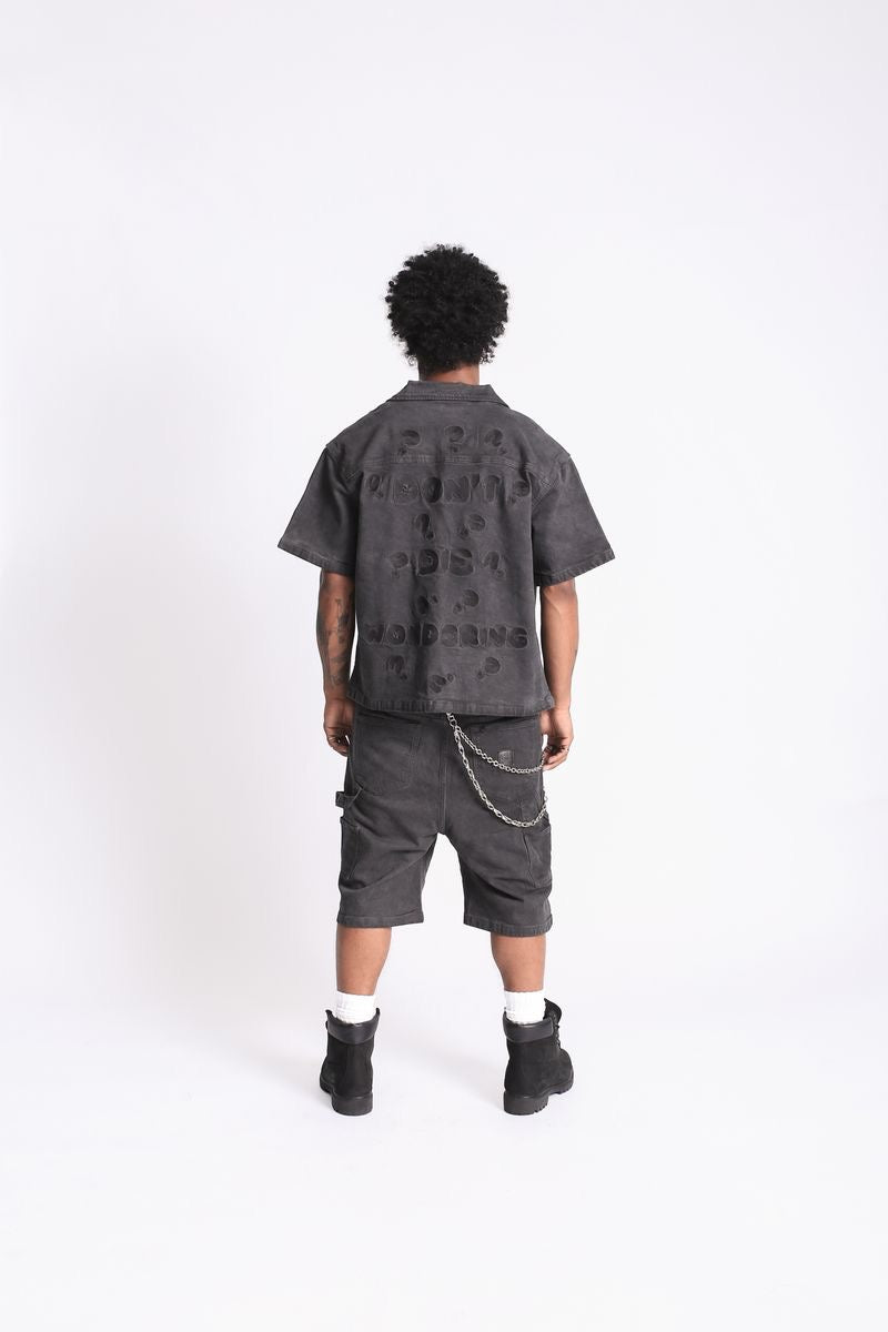 Elements of Art "Wondering" Button Up Grey