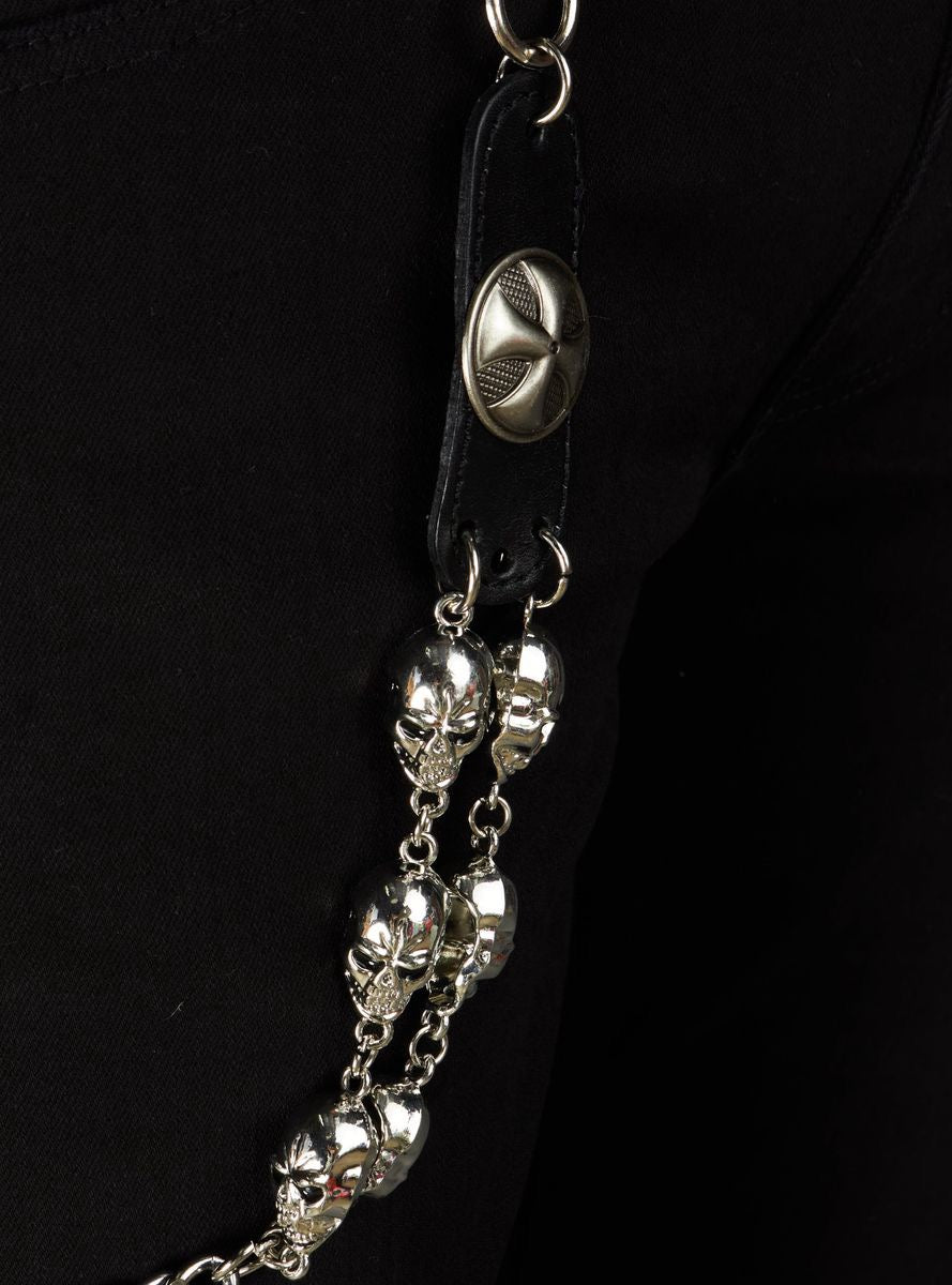 NME "Emblem Skulls" Chain SIlver