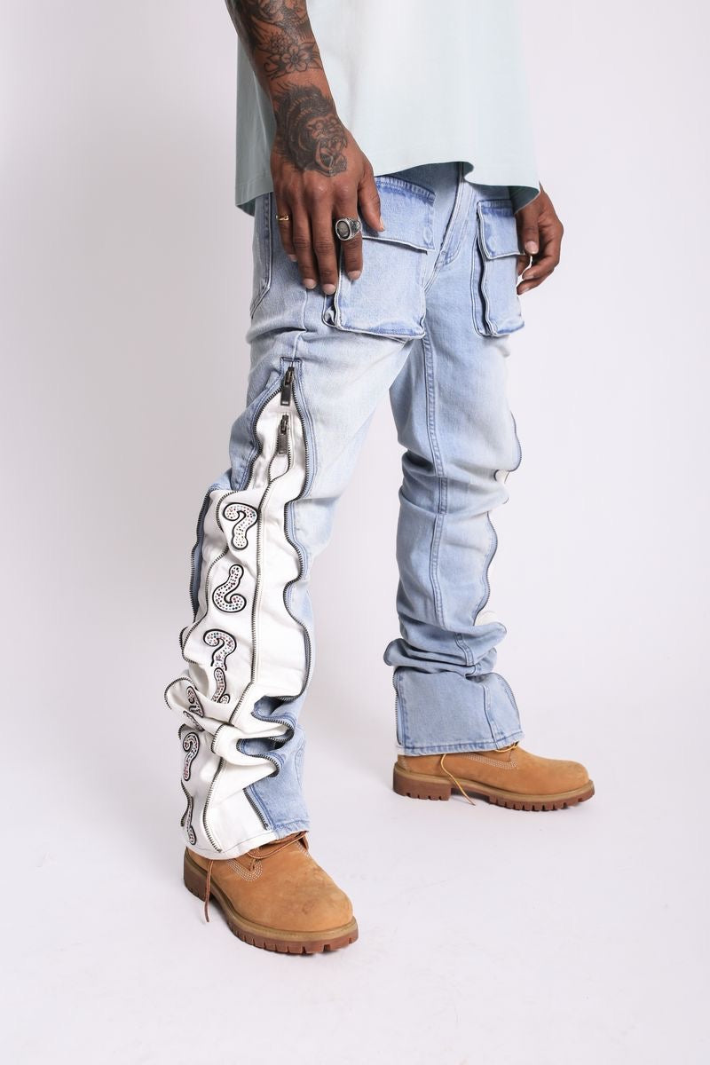 Elements of Art "?" Flare Denim Light Indigo