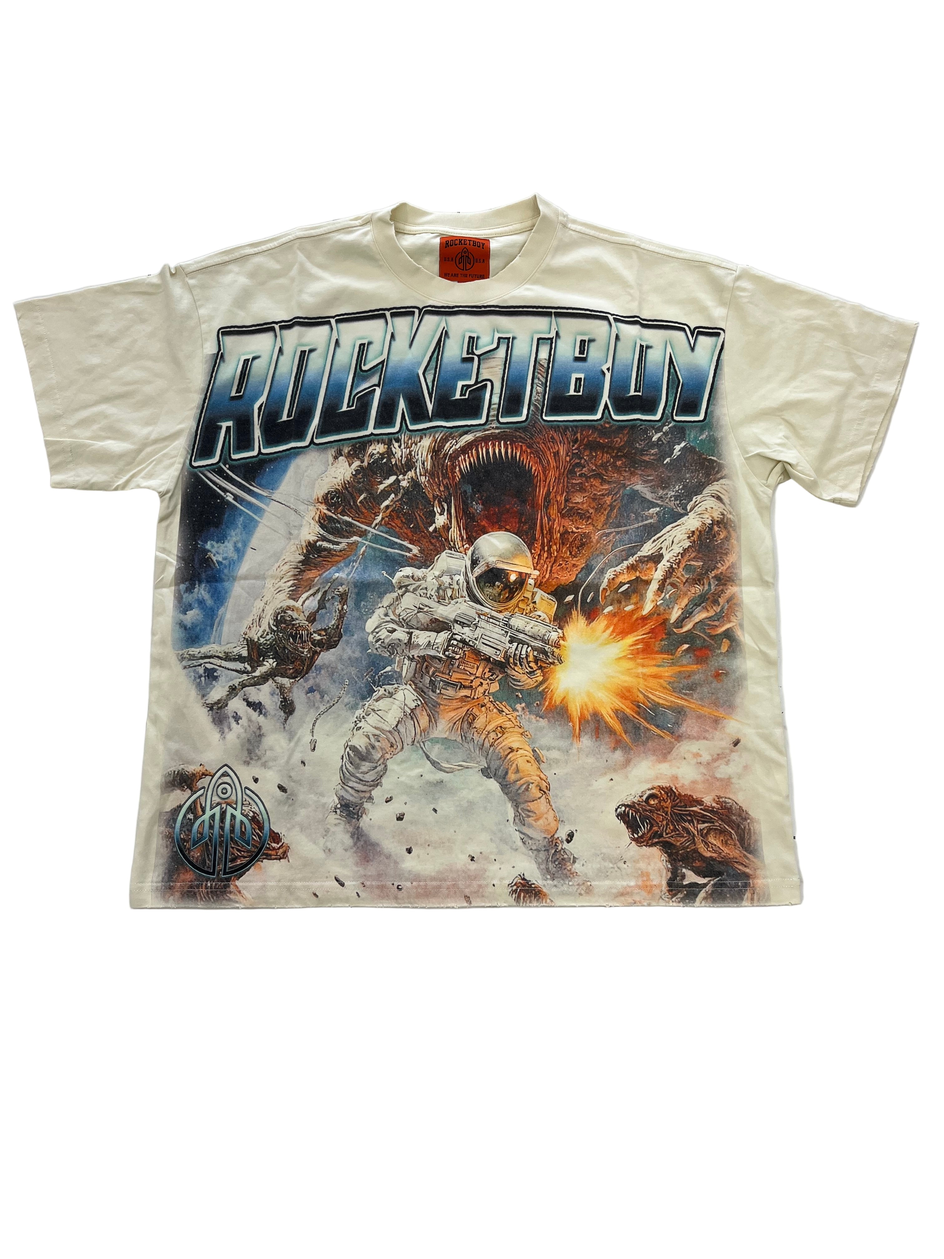 Rocket Boy "Watch Your Back" Tee White