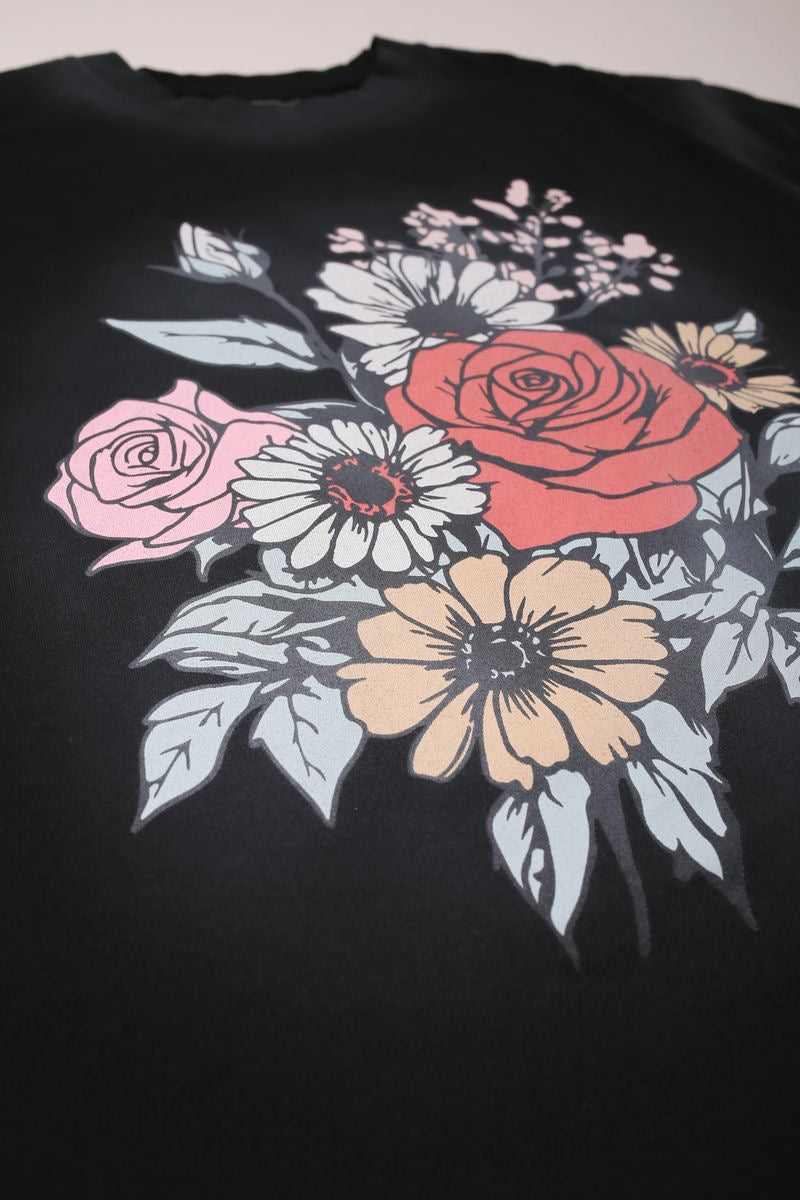 Elements of Art "Midnight Bloom" Tee Black Wash