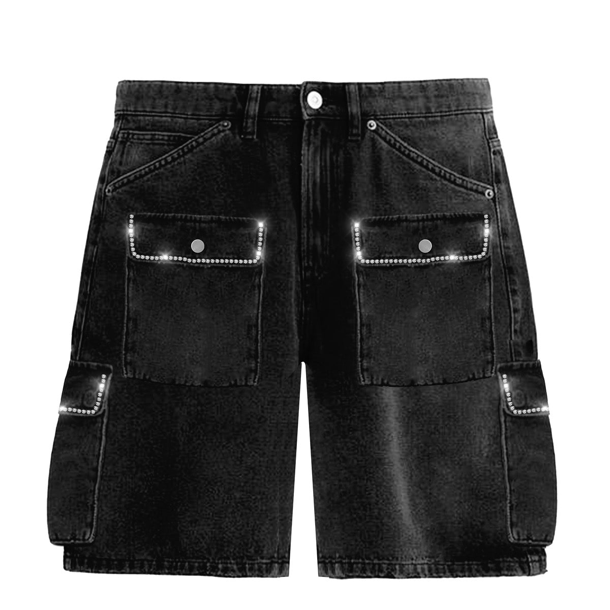 Prestige "Deerskin" Rhinestone Shorts Black