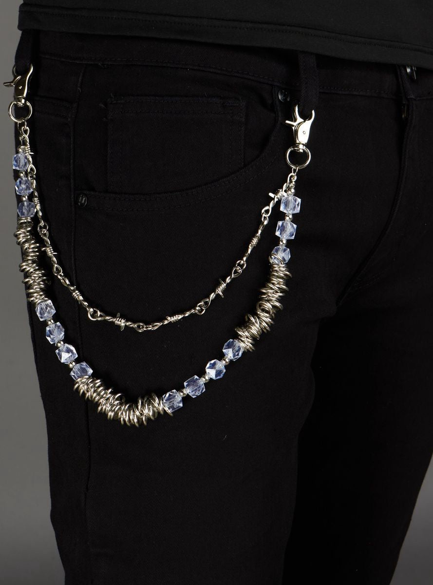 NME "Crystals" Chain SIlver
