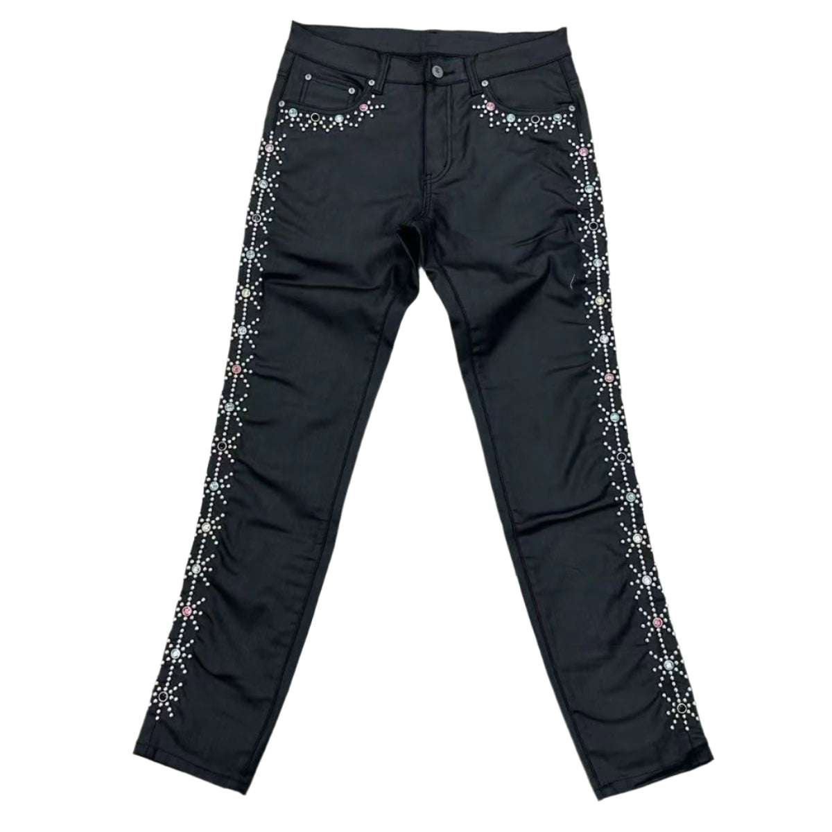 Trnchs "Nur" Embellished Stacked Black Waxed