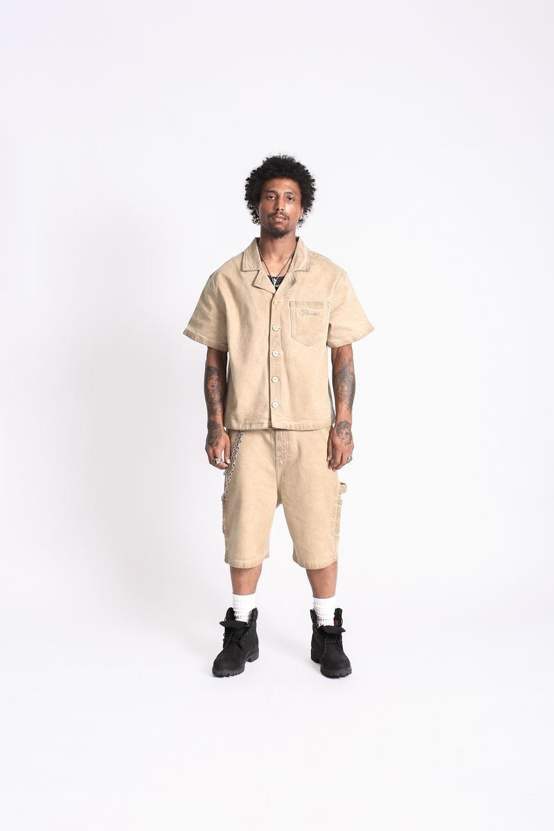 Elements of Art "Wondering" Button Up Sand