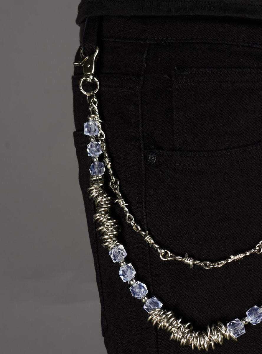 NME "Crystals" Chain SIlver