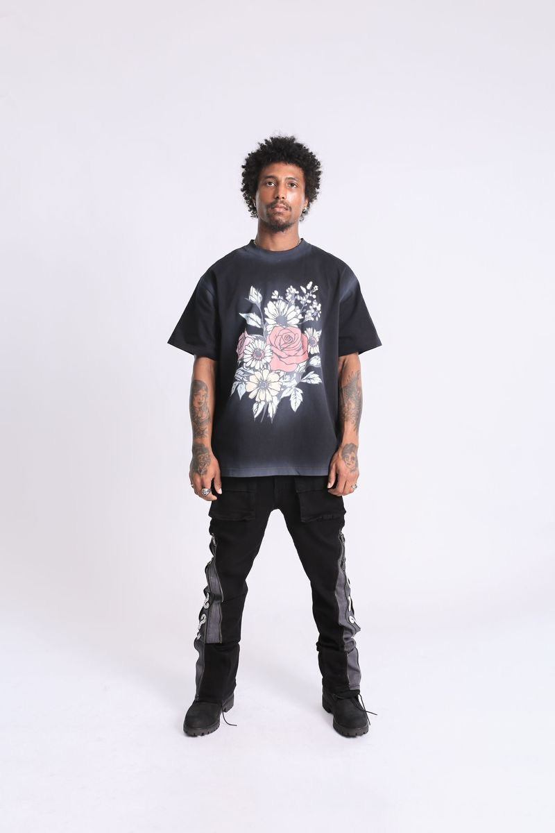 Elements of Art "Midnight Bloom" Tee Black Wash