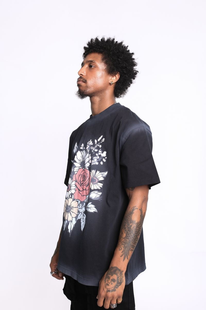 Elements of Art "Midnight Bloom" Tee Black Wash