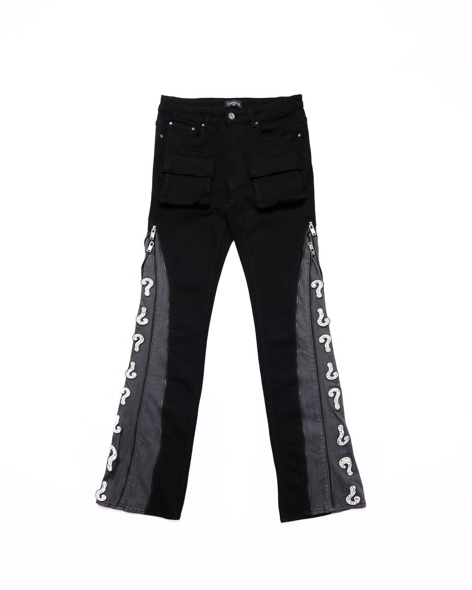 Elements of Art "?" Flare Denim Black