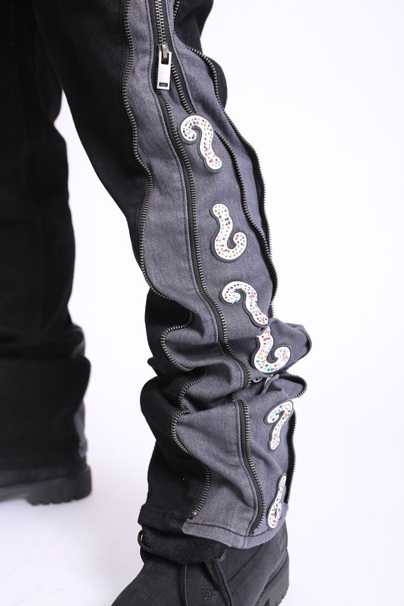 Elements of Art "?" Flare Denim Black