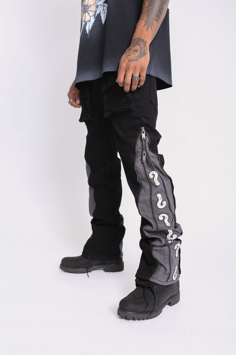 Elements of Art "?" Flare Denim Black