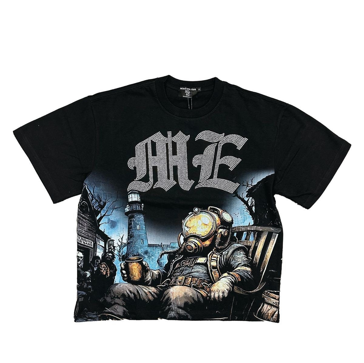 Mixed Emotion "Astronaut Rhinestone" Tee Black
